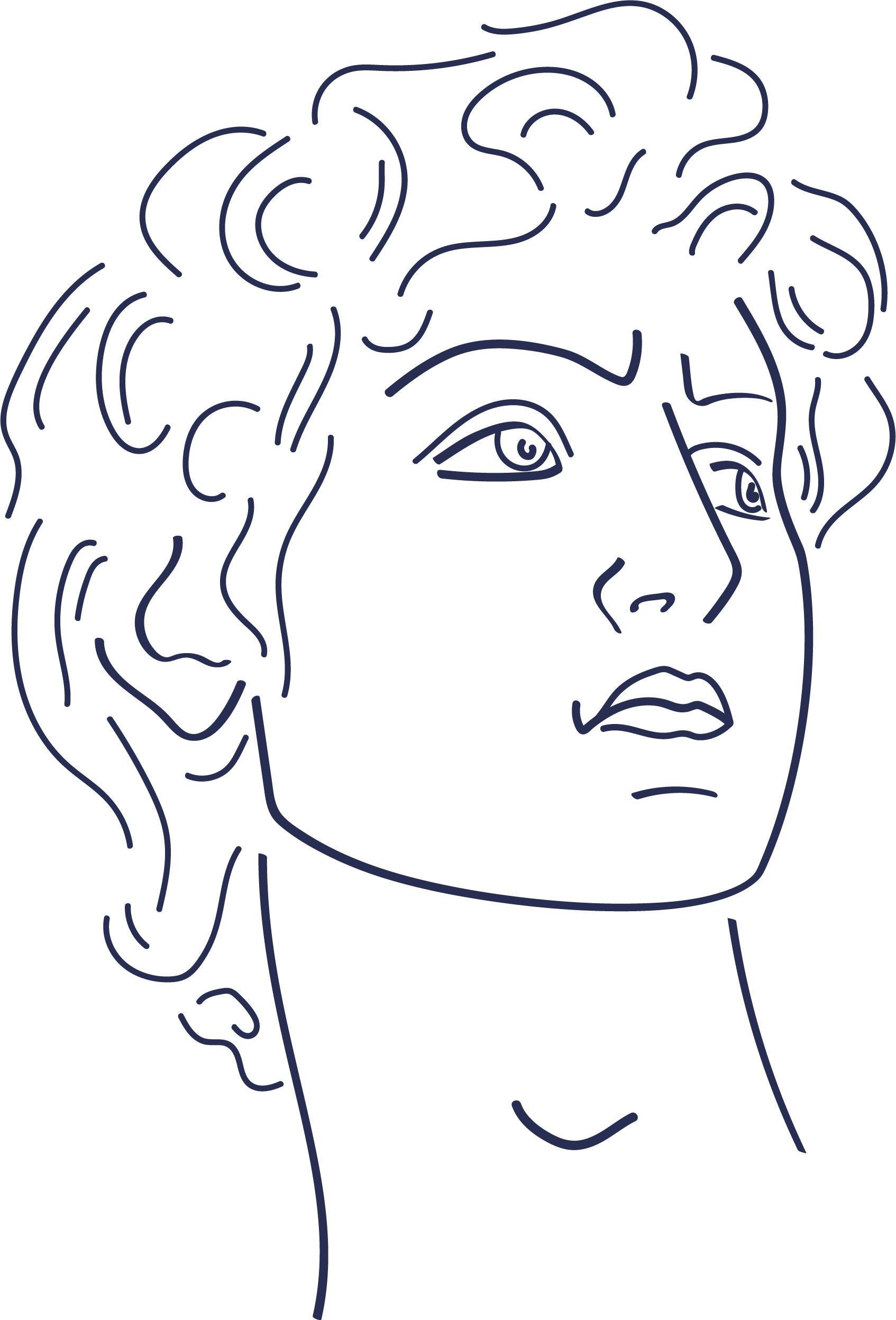 Illustration au trait d’un visage représentant l’identité de marque
